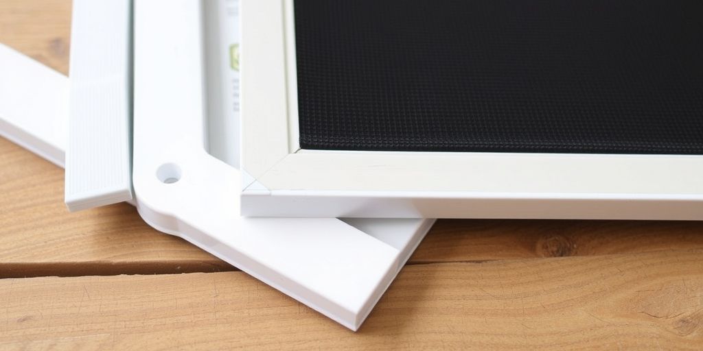 Window screen replacement parts close-up