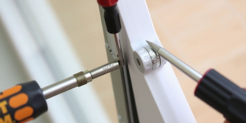 Tools and rollers for replacing sliding door hardware.