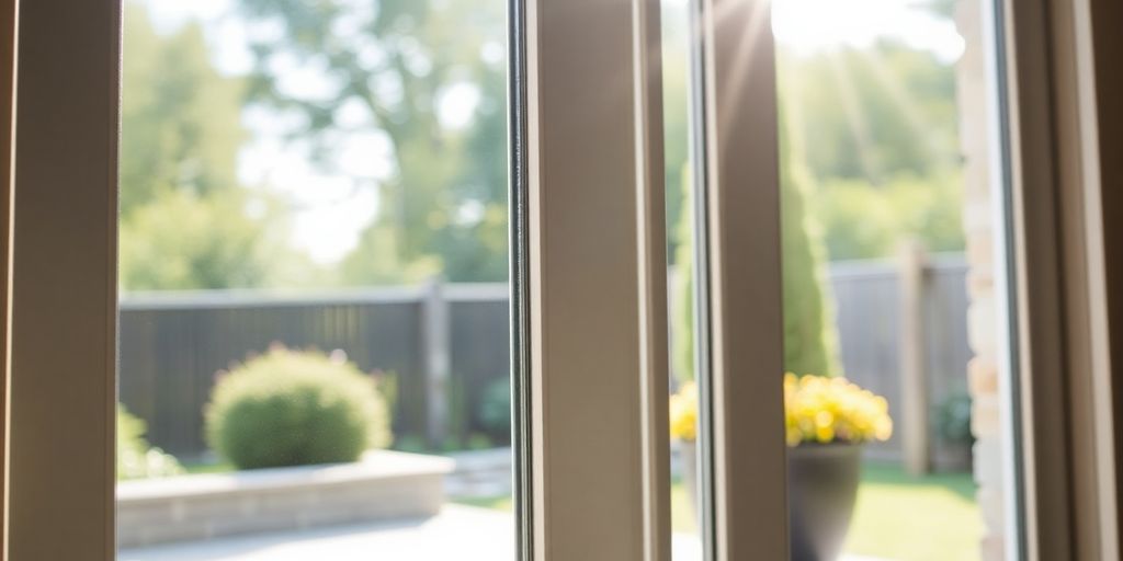Reliabilt patio door in a bright outdoor setting.