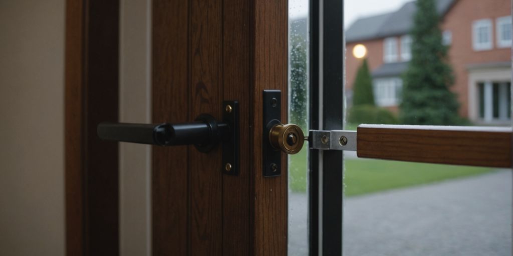Person applying weatherstripping to a door frame