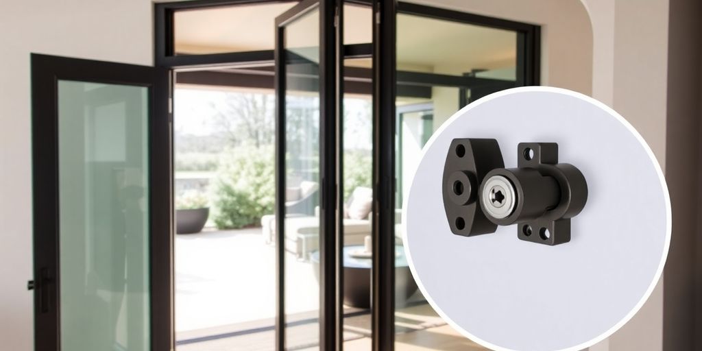 Bifold door with heavy-duty hardware in modern home interior.