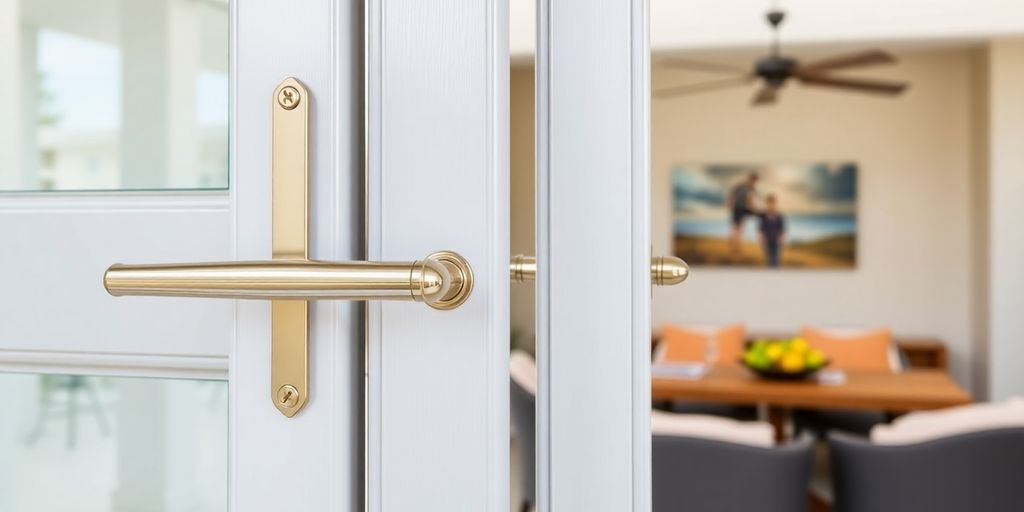 Stylish bifold door hardware for modern home design.