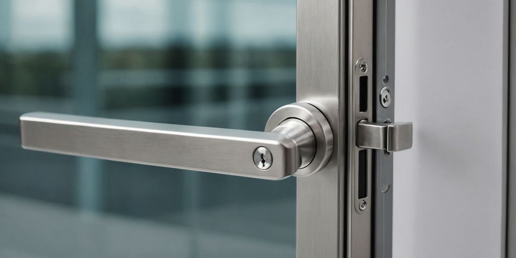 Modern sliding door handle with secure lock