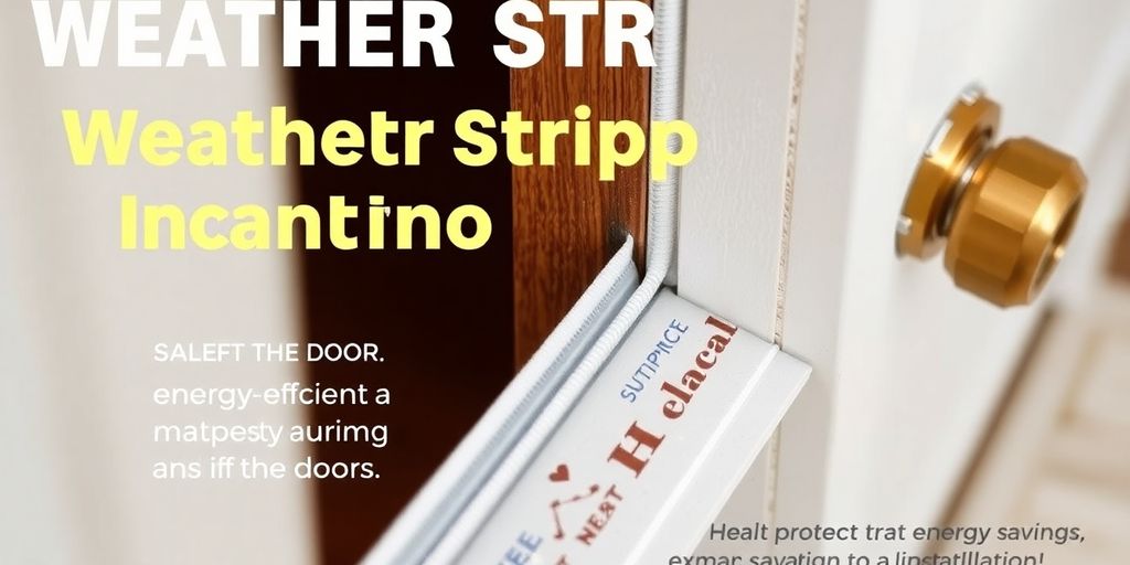 Door weather stripping installed for energy efficiency.