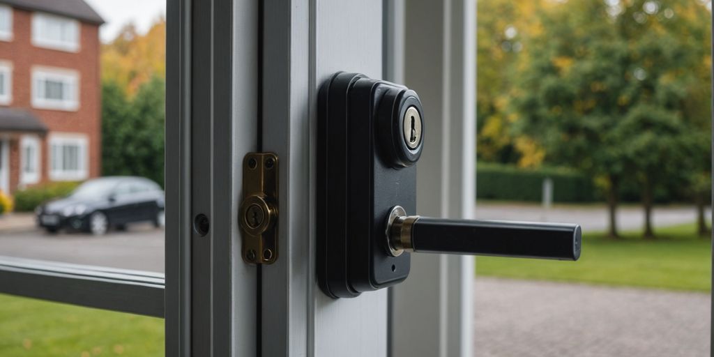 Patio door lock with key for security