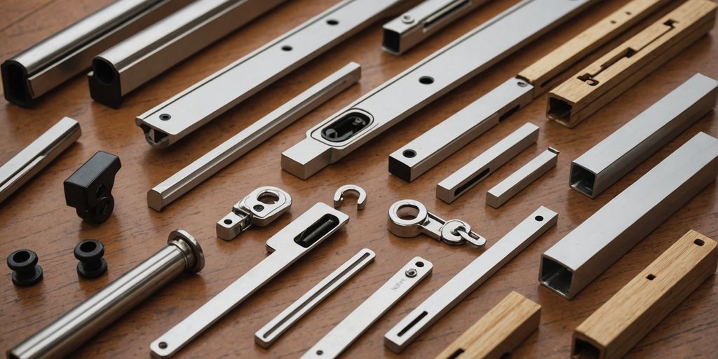 Andersen window parts on wooden surface