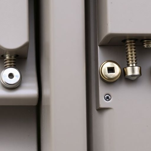 Close-up of hidden fasteners for hurricane shutter brackets.