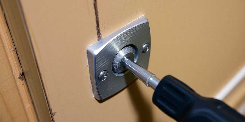 Tools shim a strike plate for enhanced door security.