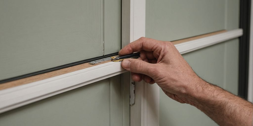 Installing weatherstripping on a door frame