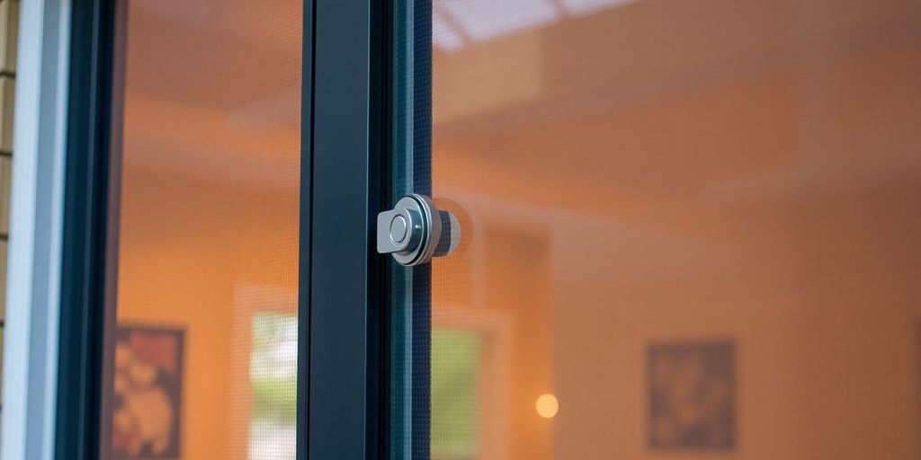 Sleek screen door closer installed on a modern door.