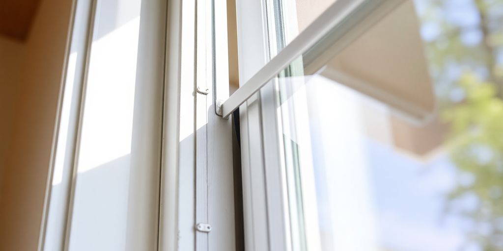 Sealing a sliding glass door frame with weather stripping.