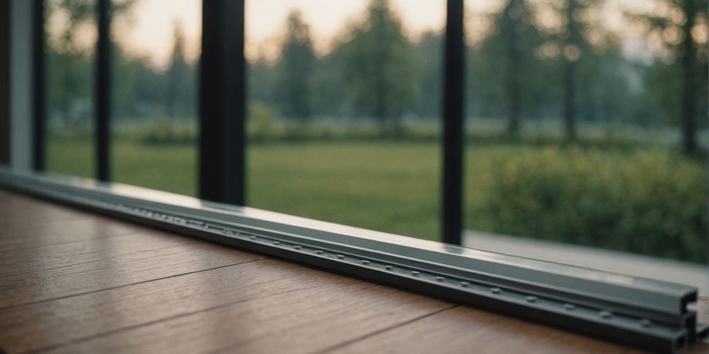 Essential sliding glass door track repair parts displayed