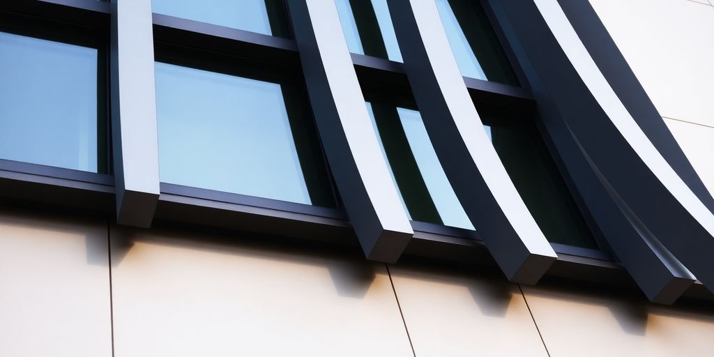 Close-up of architectural mullion on a modern building.