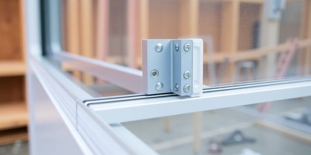 Close-up of a window nailing flange.