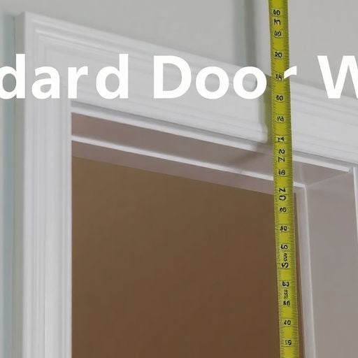 Close-up of a door width measurement with a tape measure.