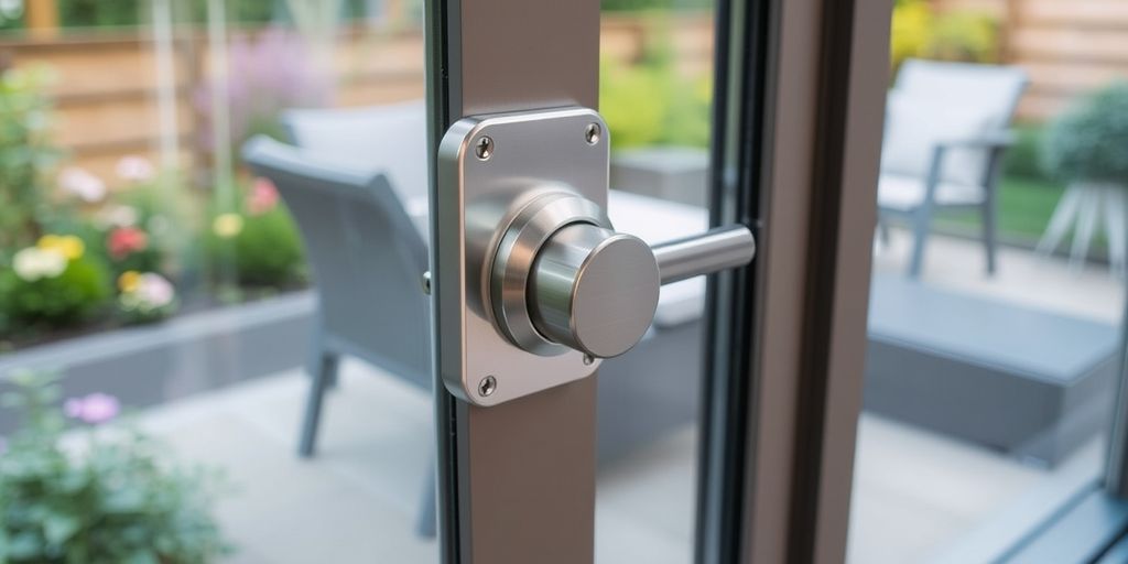 Modern patio door with secure lock