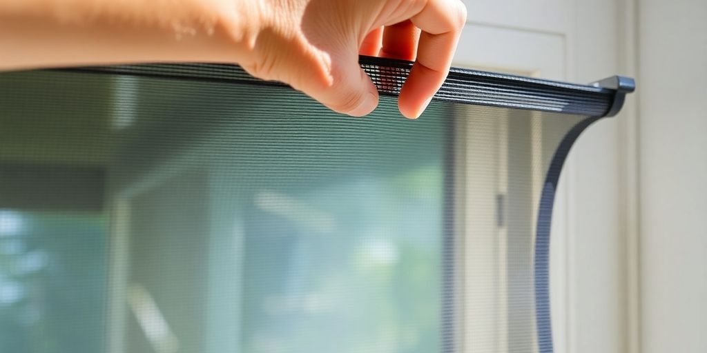 Person removing a window screen with ease.