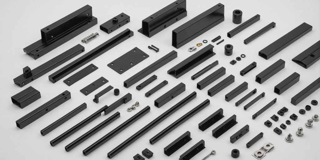PGT window parts including handles, locks, and rollers.
