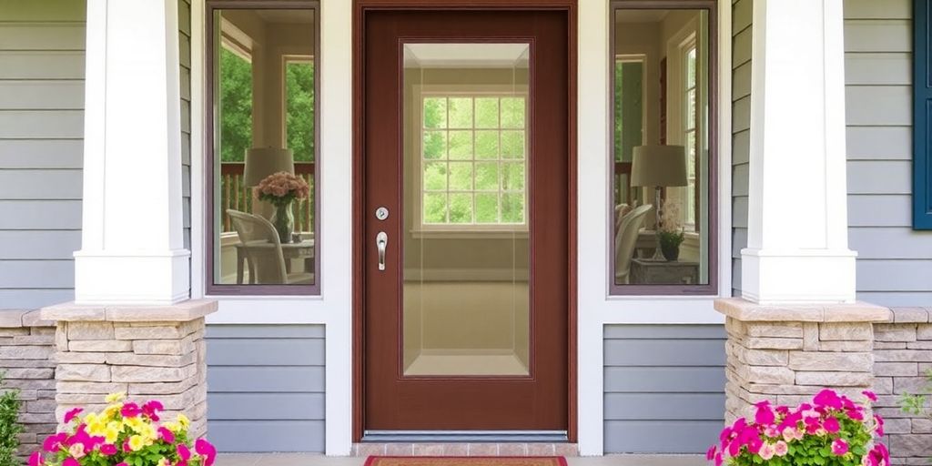 Elegant Andersen storm door in a modern entryway.