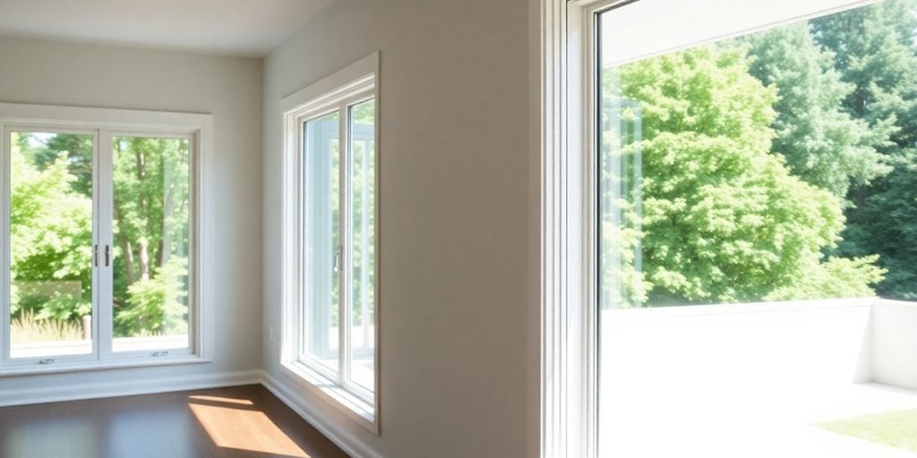 Modern home with single pane windows and natural light.