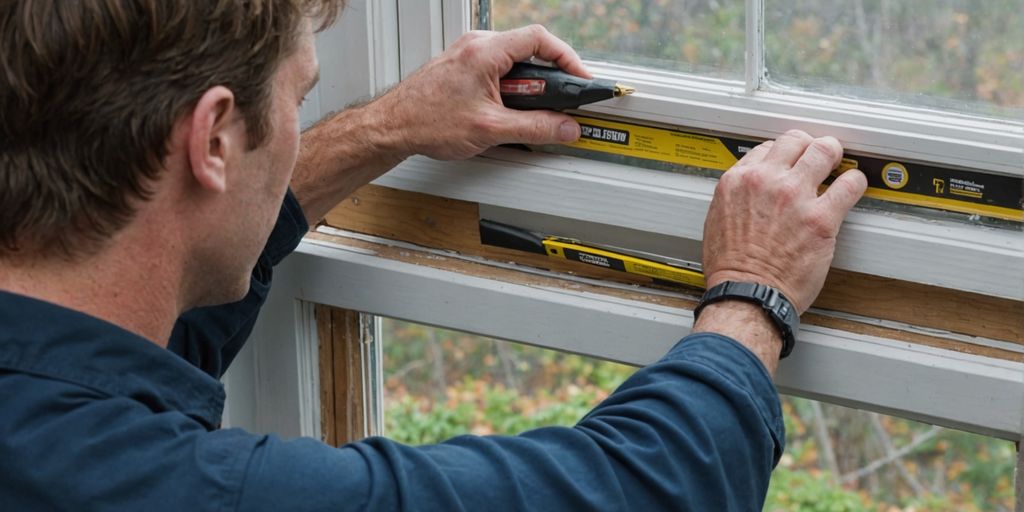 Applying weather stripping to a window frame