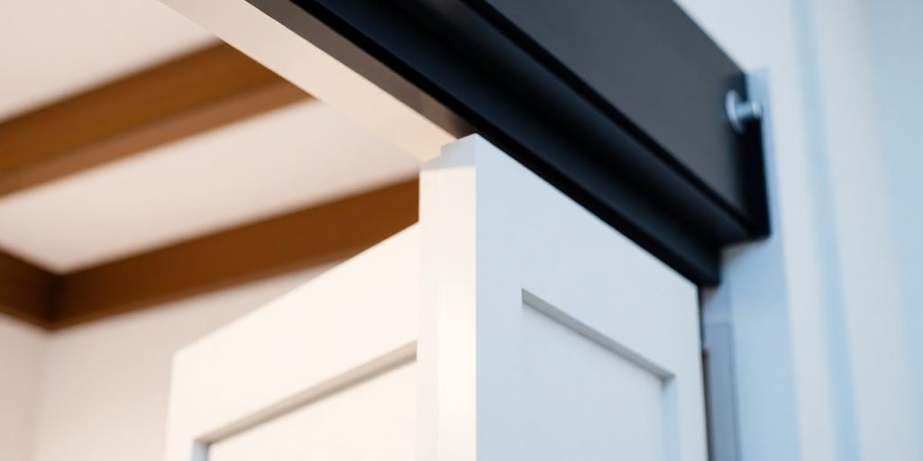Modern bifold door with knob, illustrating placement options.