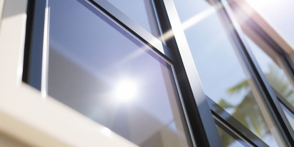 High-quality PGT windows with light reflection and modern design.