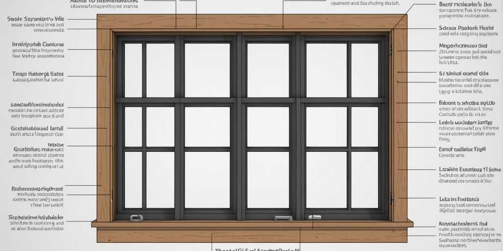 Illustration of window parts labeled