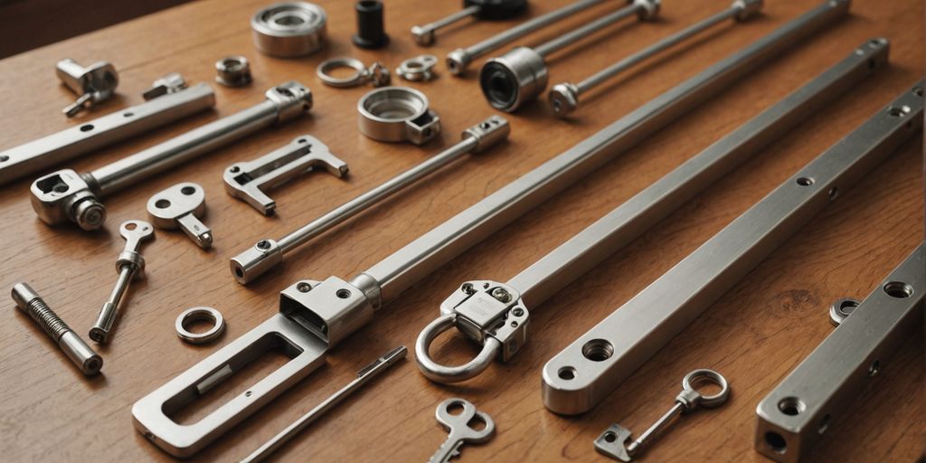 Andersen window parts on wooden surface