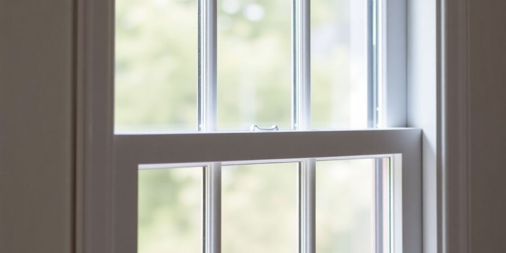 Single hung window with upper fixed and lower movable sash.