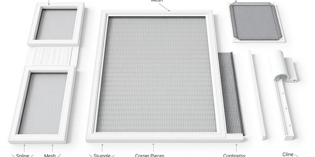Screen window parts illustration