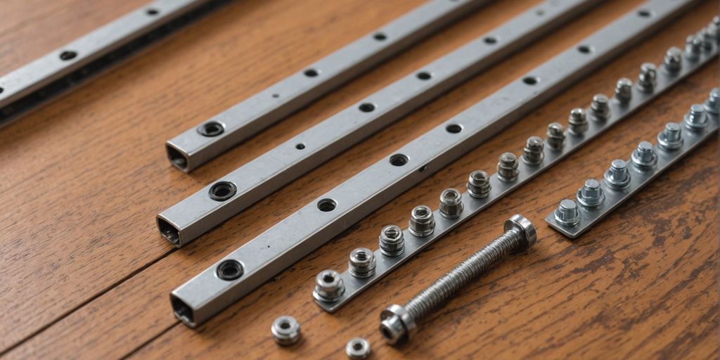 Sliding glass door track repair parts close-up