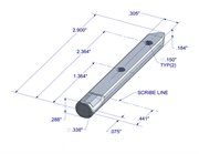 WRS 2.90" Die-Cast Round Head Pivot Bar - 4 Pack