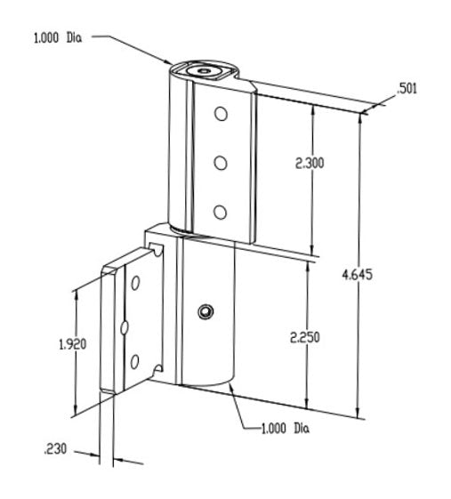 WRS Caldwell 4.645" Commercial Adjustable Butt Hinge  -  Ready to Paint Finish