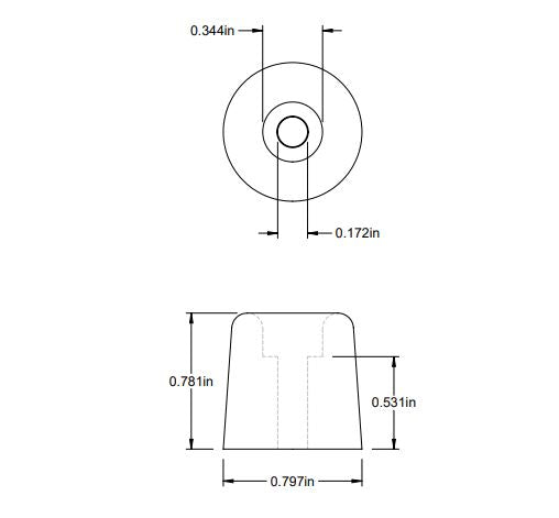 WRS 3/4" Rubber Bumper  -  Heavy Duty