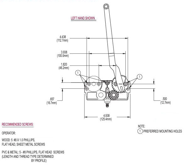 WRS Truth Hardware Single Arm Entrygard Operator - Left or Right Hand