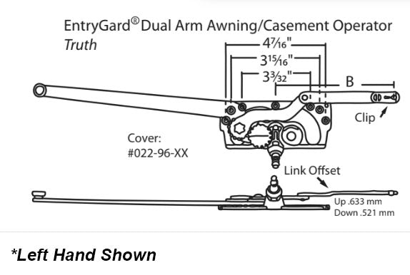 Truth Hardware EntryGard Dual Arm Awning / Casement Operator