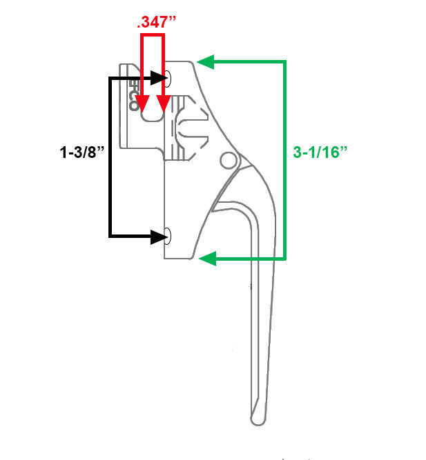 WRS Euro Front Mounted 1-Point Locking Handle  -  Satin Nickel