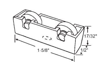 WRS Keller 1-5/8" Tandem Roller Assembly with Housing  -  White