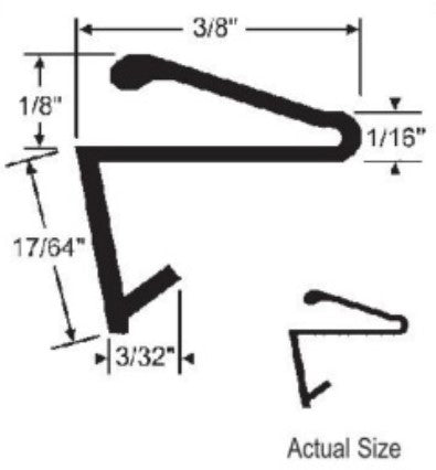 WRS White Snap-In Glazing/Leaf Seal  -  8 Ft Stick
