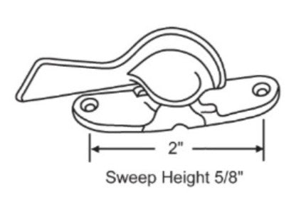 WRS 2" Sweep Lock  -  White Bronze