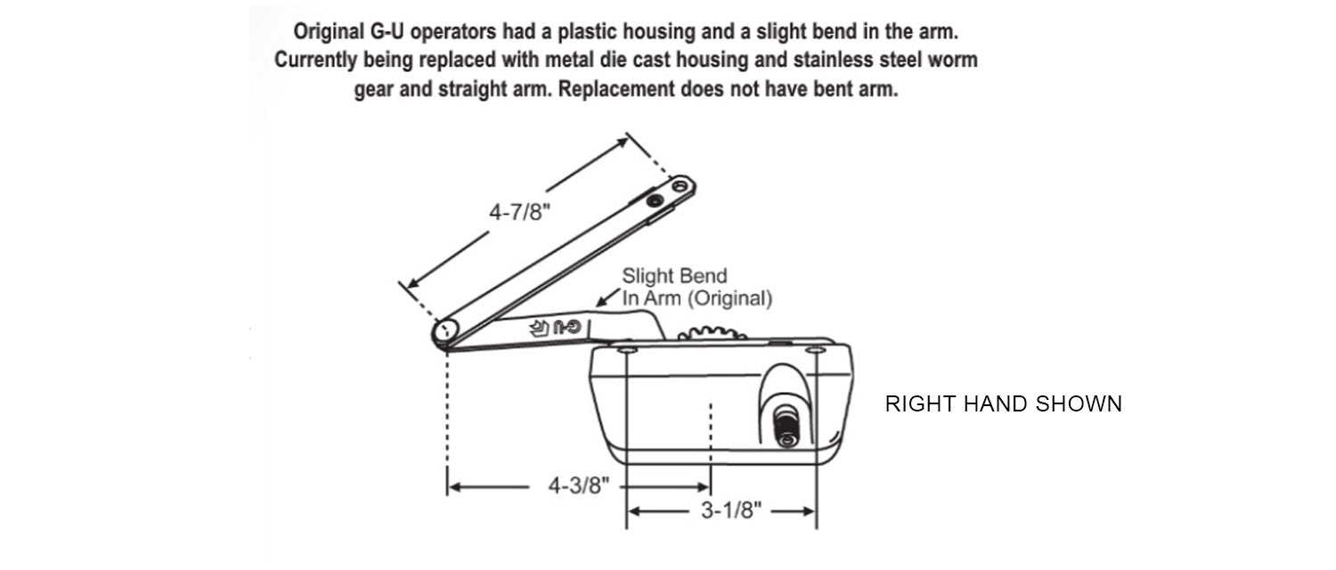 WRS G-U/Silverline White Rear Mounted Operator - Left or Right Hand