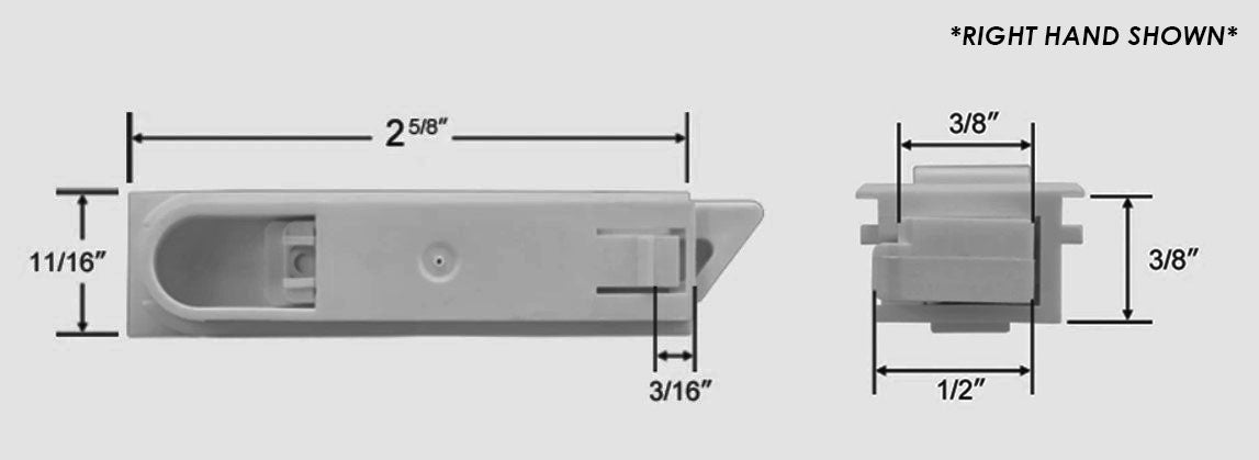 WRS 2-5/8" White Tilt Latch - Left or Right Hand
