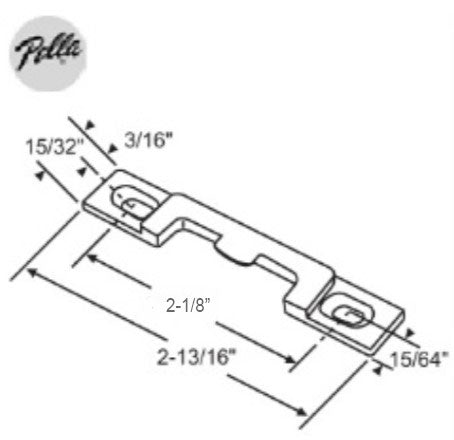 WRS Pella 2-13/16" Replacement Keeper  -  White