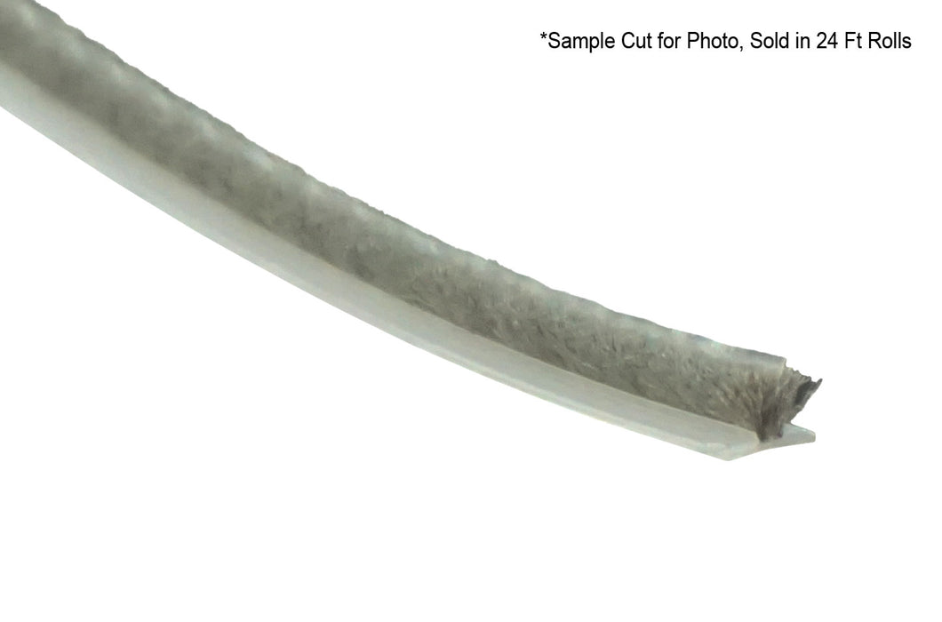 WRS .270" x .190" Grey Weatherstripping with Fin  -  24 Ft Roll