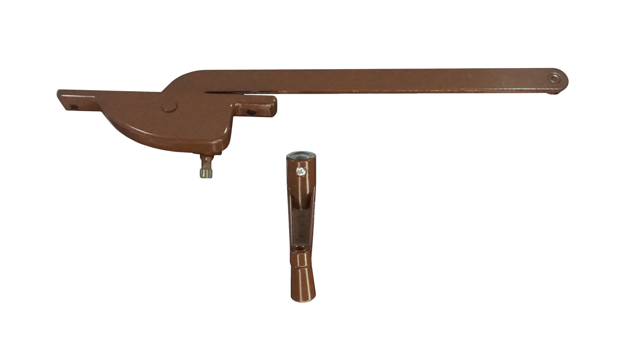 WRS 9" Left or Right Hand Face Mounted Casement Operator and Handle Set - Brown