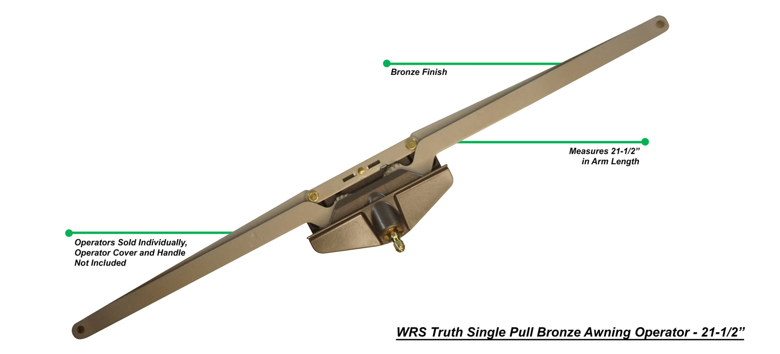 WRS Truth Single Pull Bronze Awning Operator - 21-1/2"