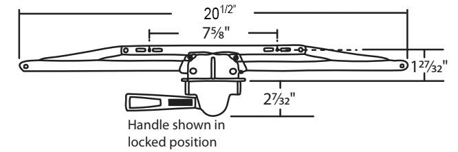 WRS Truth Hardware 20-1/2" Single Pull Lever Awning Operator - Bronze