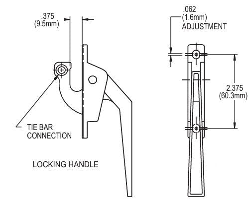 WRS Truth Hardware 3/8" Casement Dual Locking Handle - Bronze