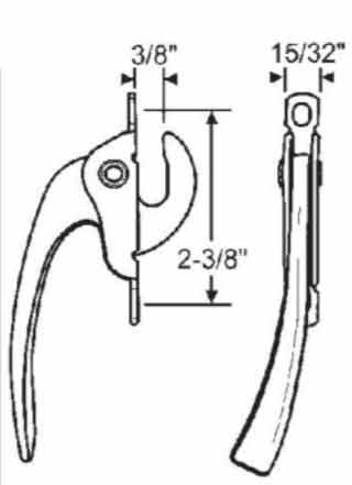 WRS Left or Right Hand Casement Locking Handle - Brown